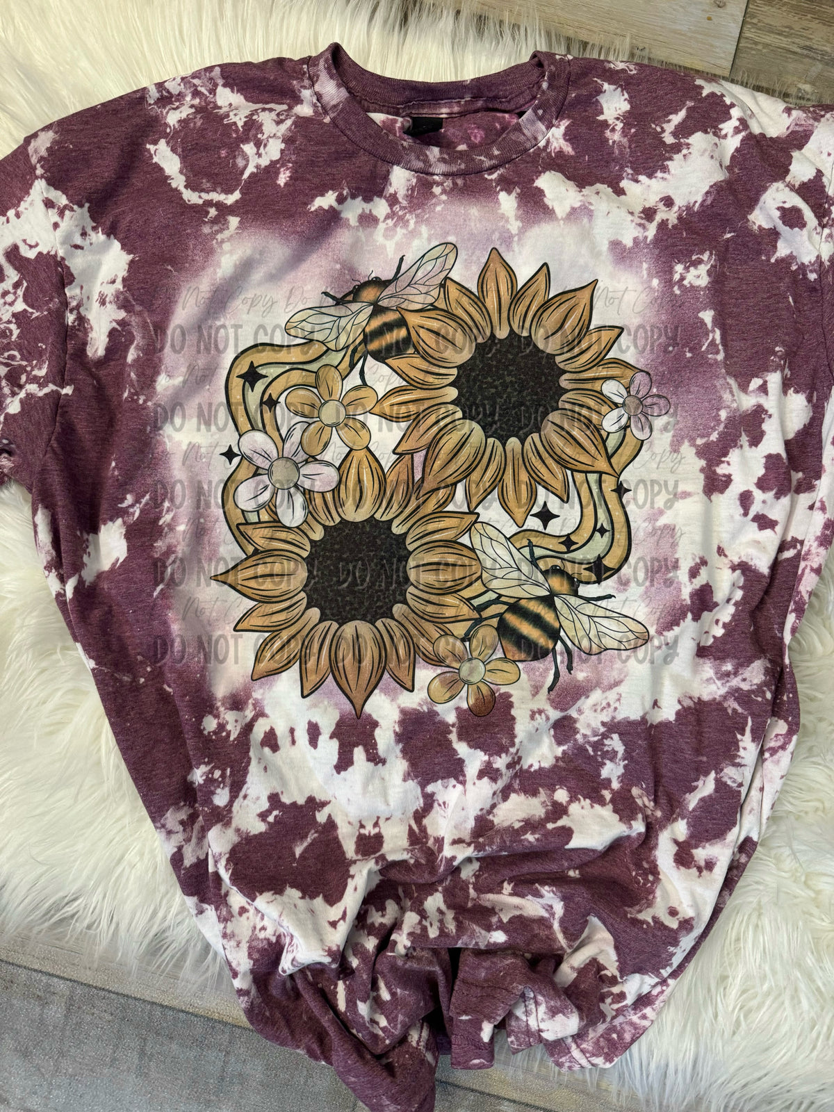 Sunflower Bee Bleached Tee