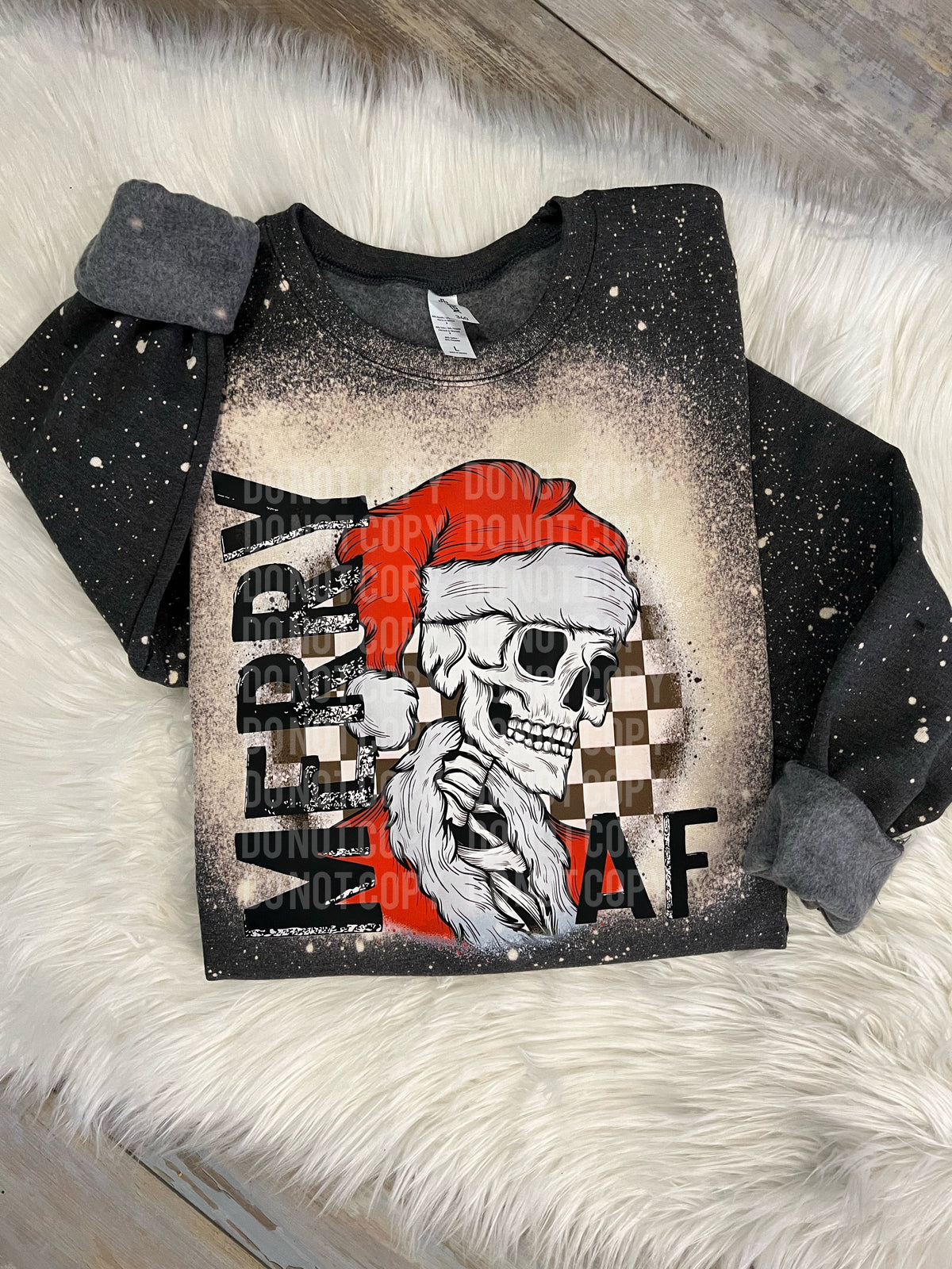 Merry AF Bleached Sweatshirt