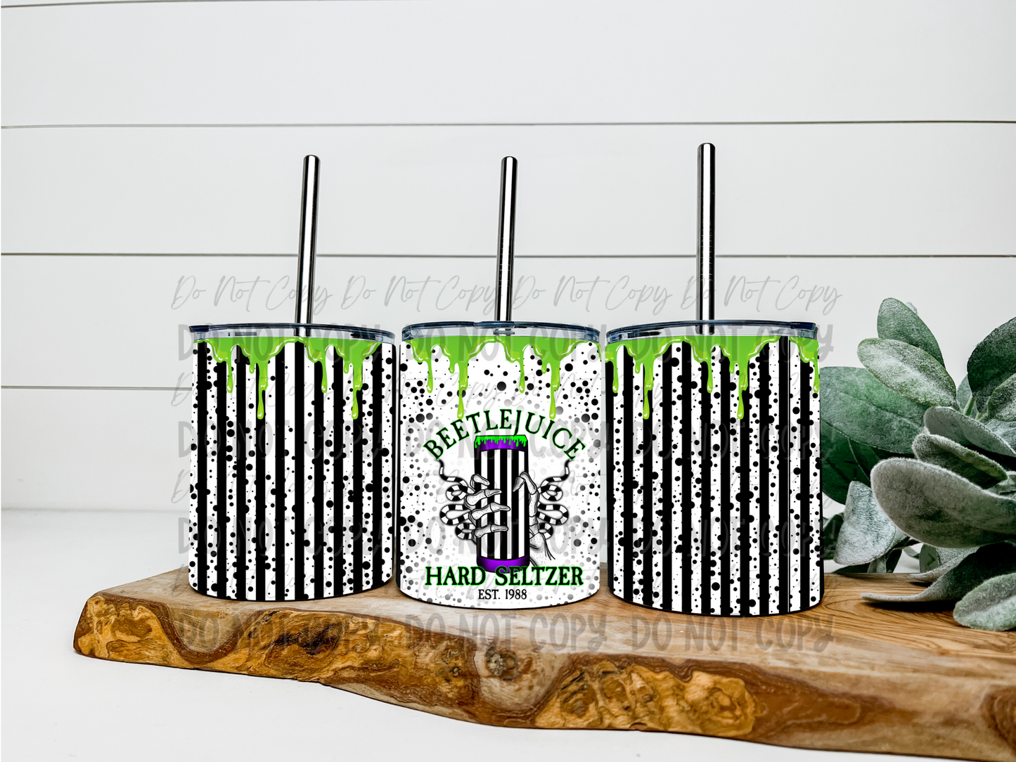 Beetlejuice Hard Seltzer With Black Splatter - 12oz Low Ball Tumbler