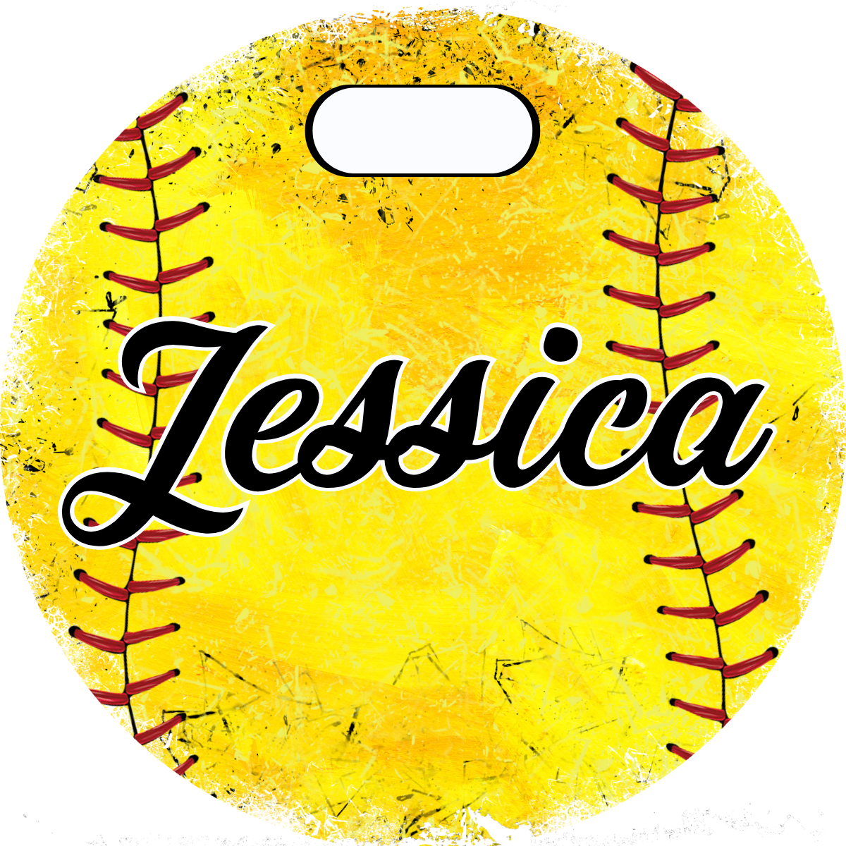Softball Grunge Bag Tag - Customizable