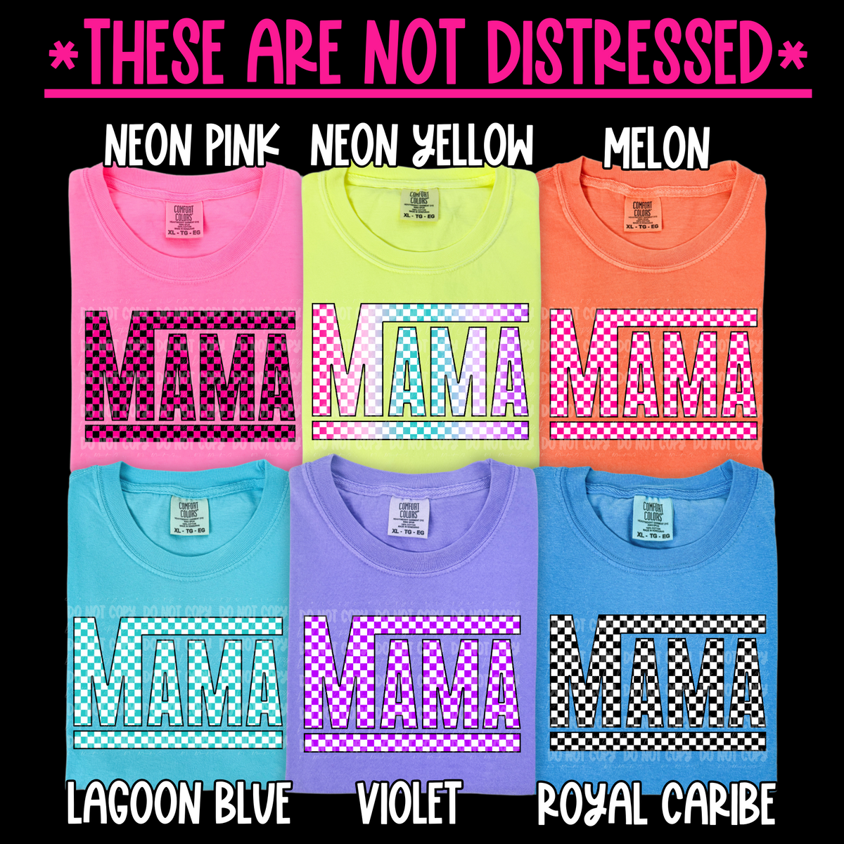 Pink & Black Mama Checkered - Tee