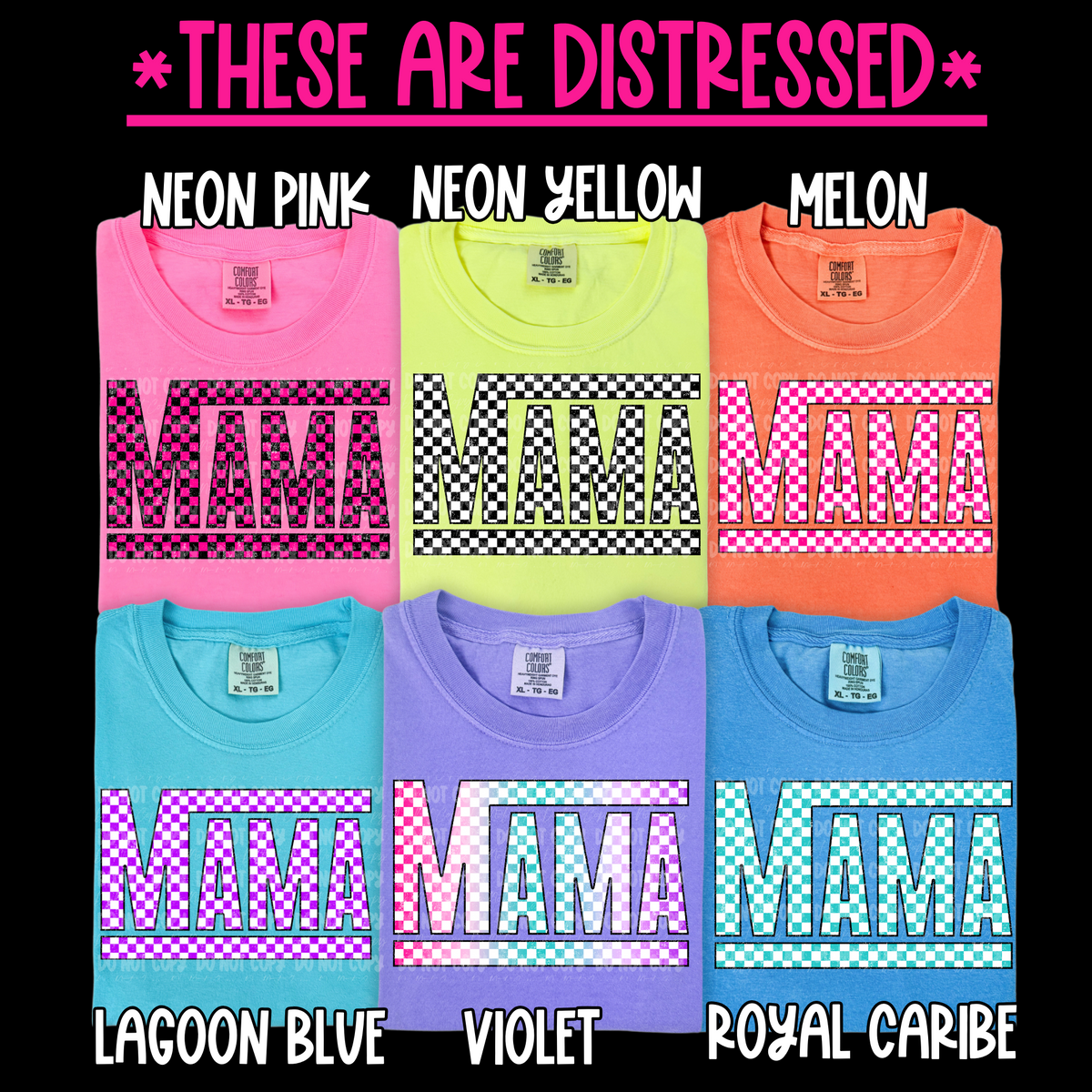 Pink & Black Mama Checkered - Tee