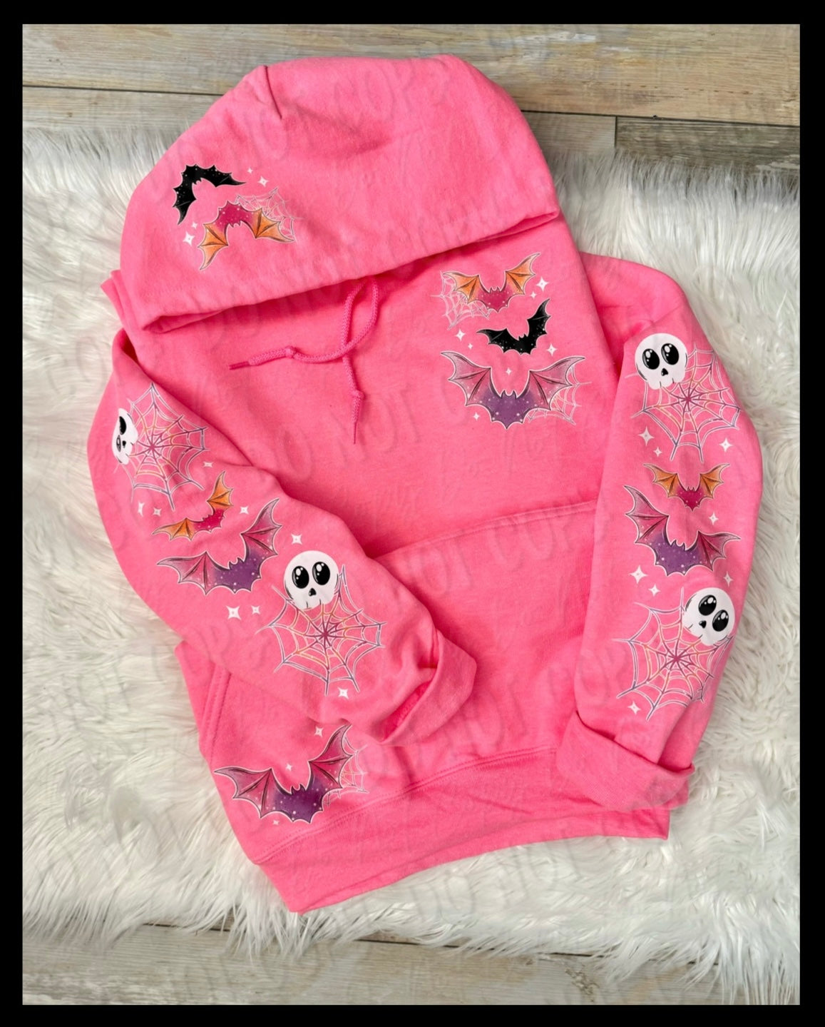 Colorful Bats With Accents On Pocket & Hood - Hoodie