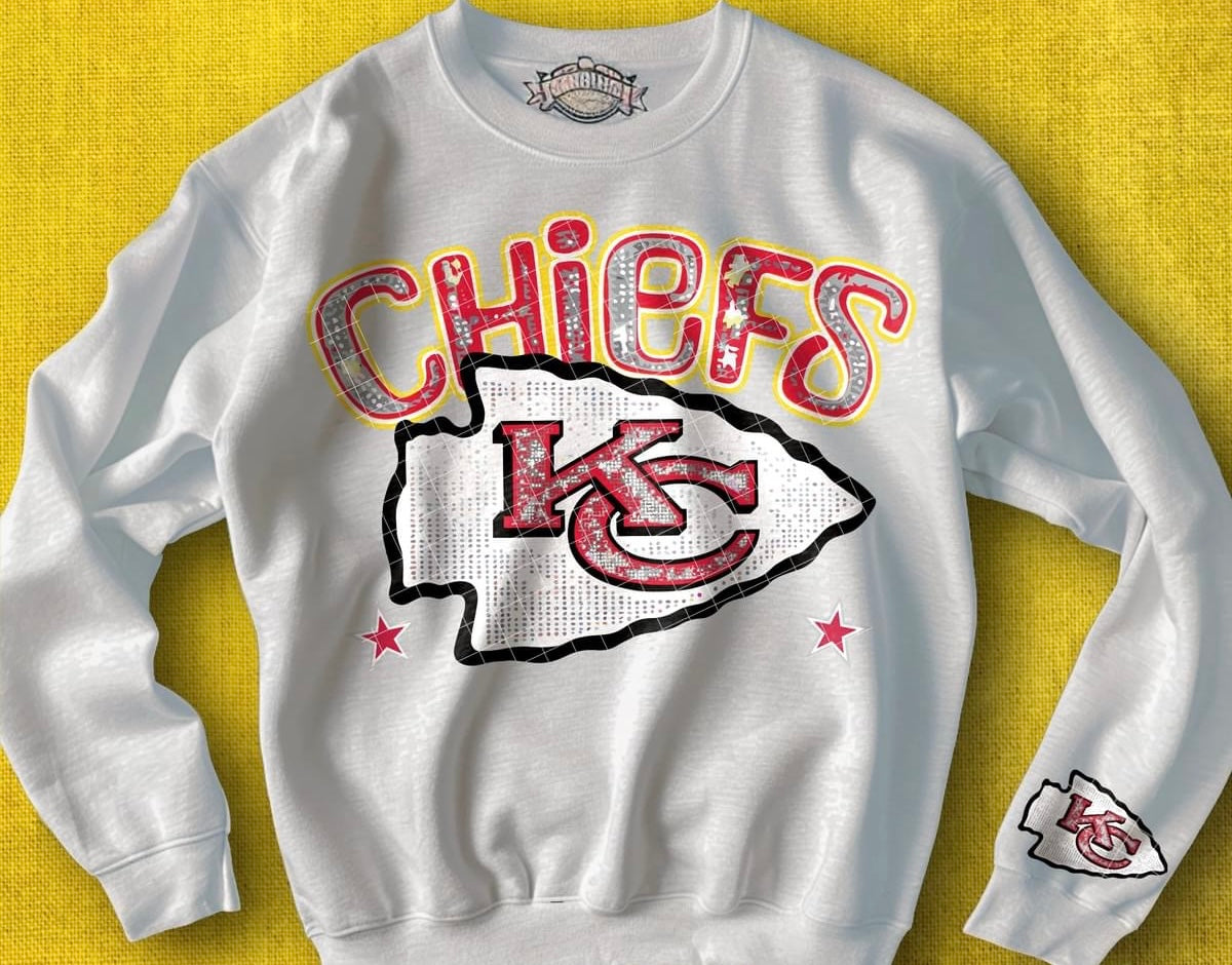 Faux Bling Football With Name - Sweatshirt