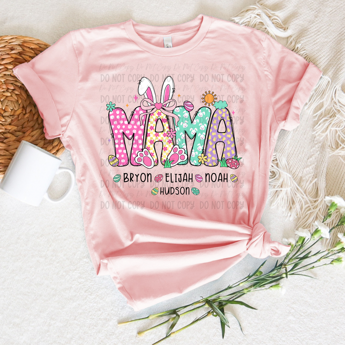 Mama Easter With Names || Tee