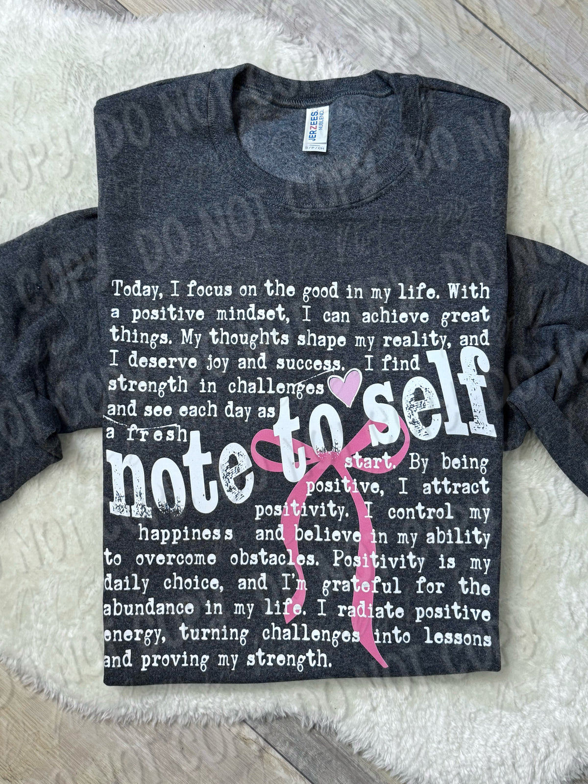 Note To Self || Pink Bow || White || Sweatshirt Or Hoodie