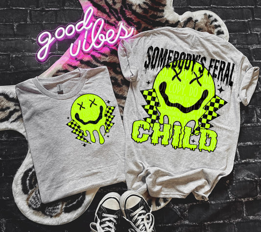 Somebody’s Feral Child Lime Green - Toddler & Youth - Tee