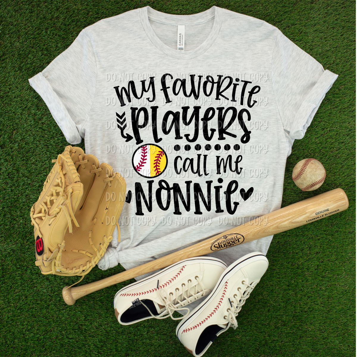 My Favorite Players Call Me Nonnie || Baseball & Softball || Black Design || Tee