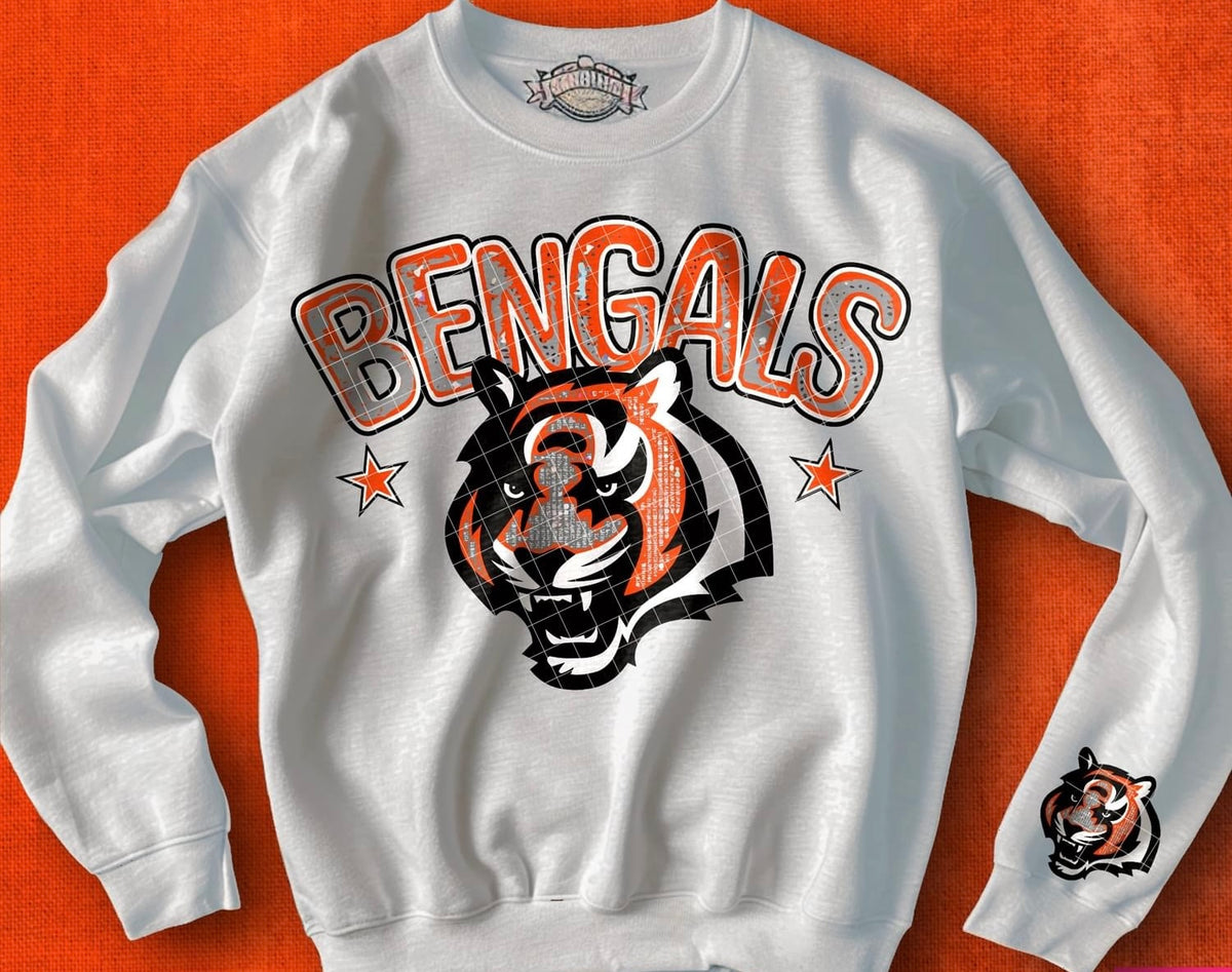 Faux Bling Football With Name - Sweatshirt