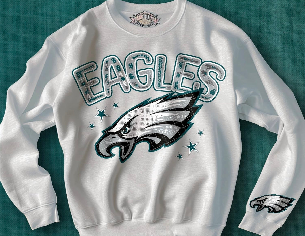 Faux Bling Football With Name | Sweatshirt
