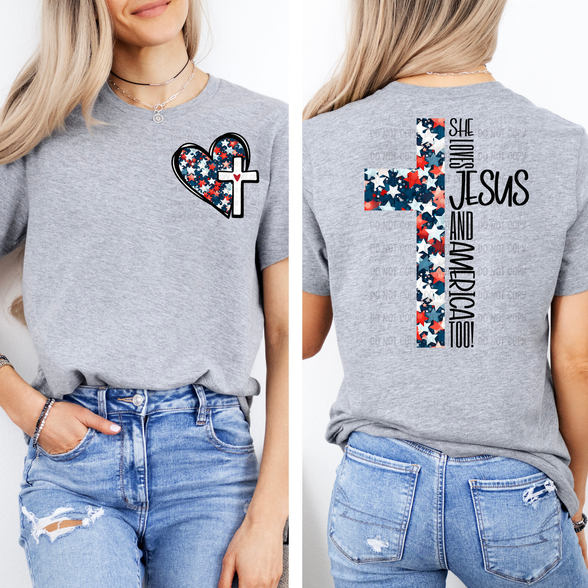 She Loves Jesus And America Too! - Tee - Black Design