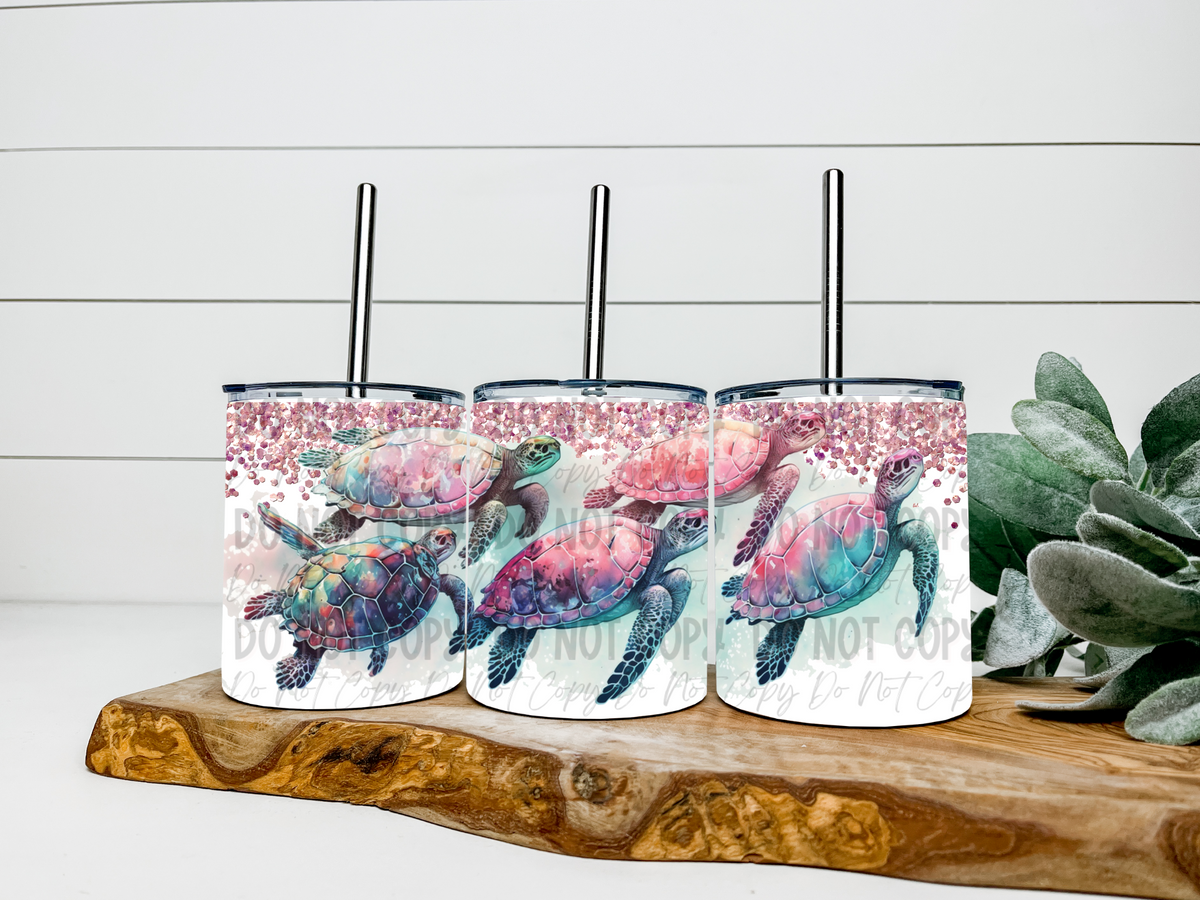 Watercolor Sea Turtles - 12oz Low Ball Tumbler