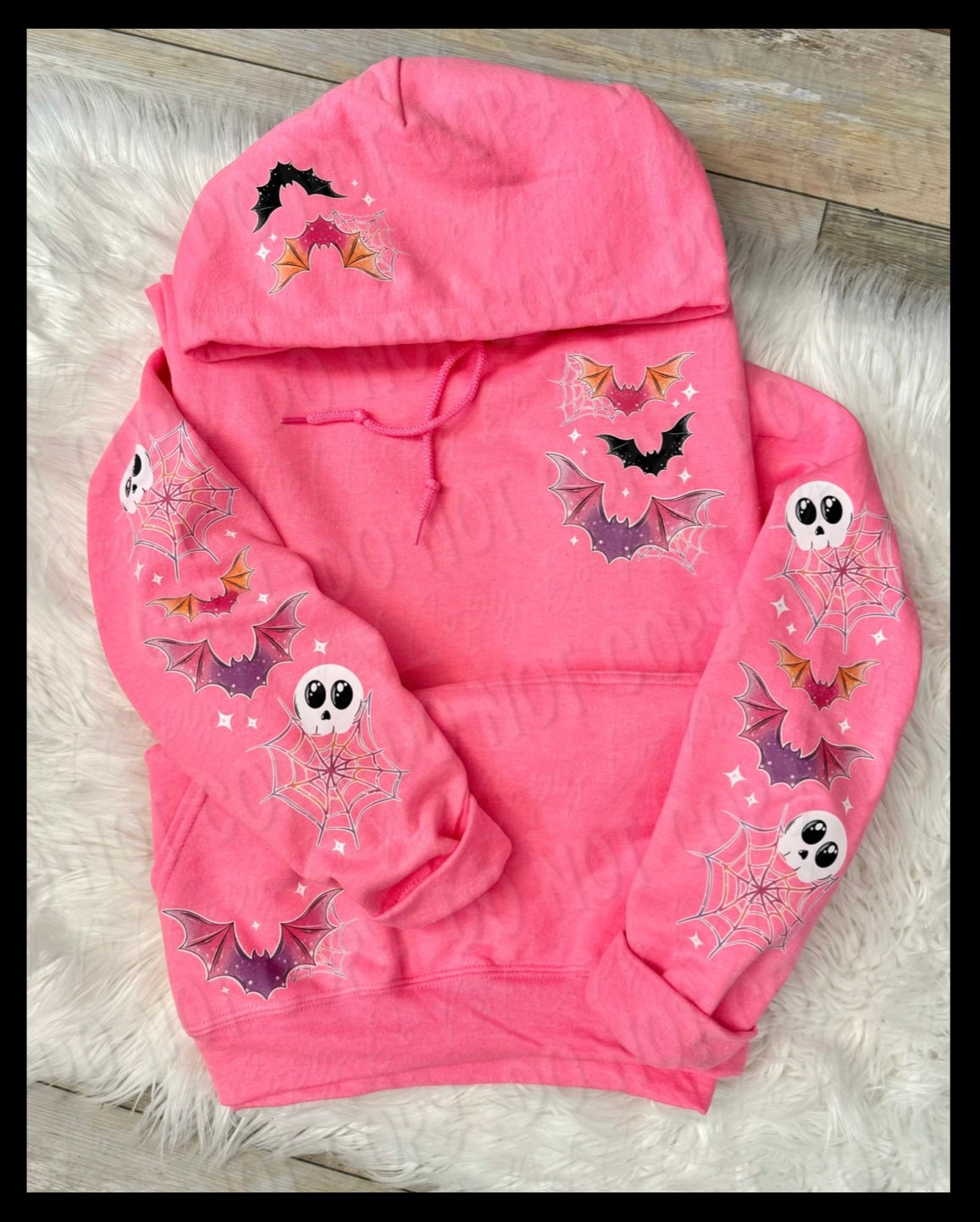 Colorful Bats With Accents On Pocket & Hood - Hoodie