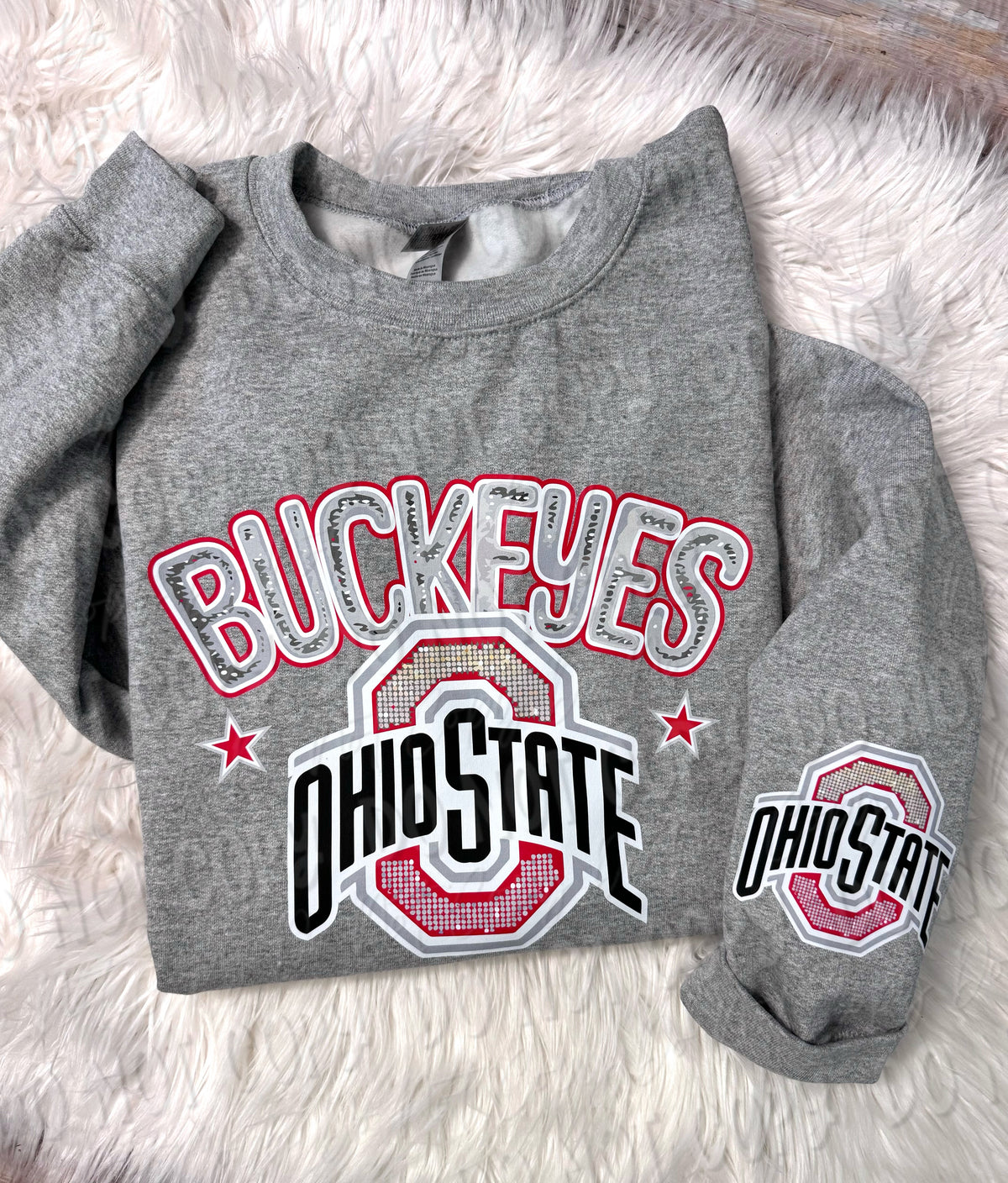 Faux Bling Football With Name | Sweatshirt