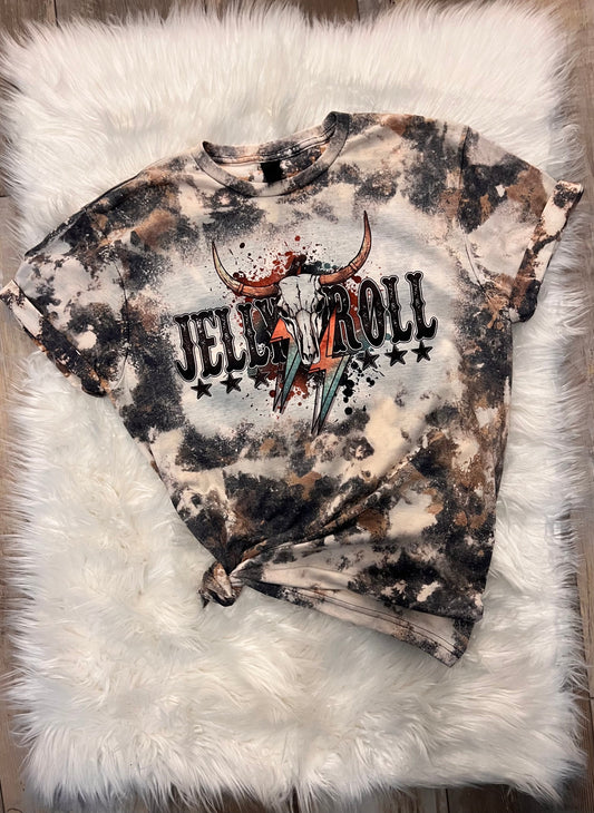 Jelly Roll Cowhide Bleached Tee