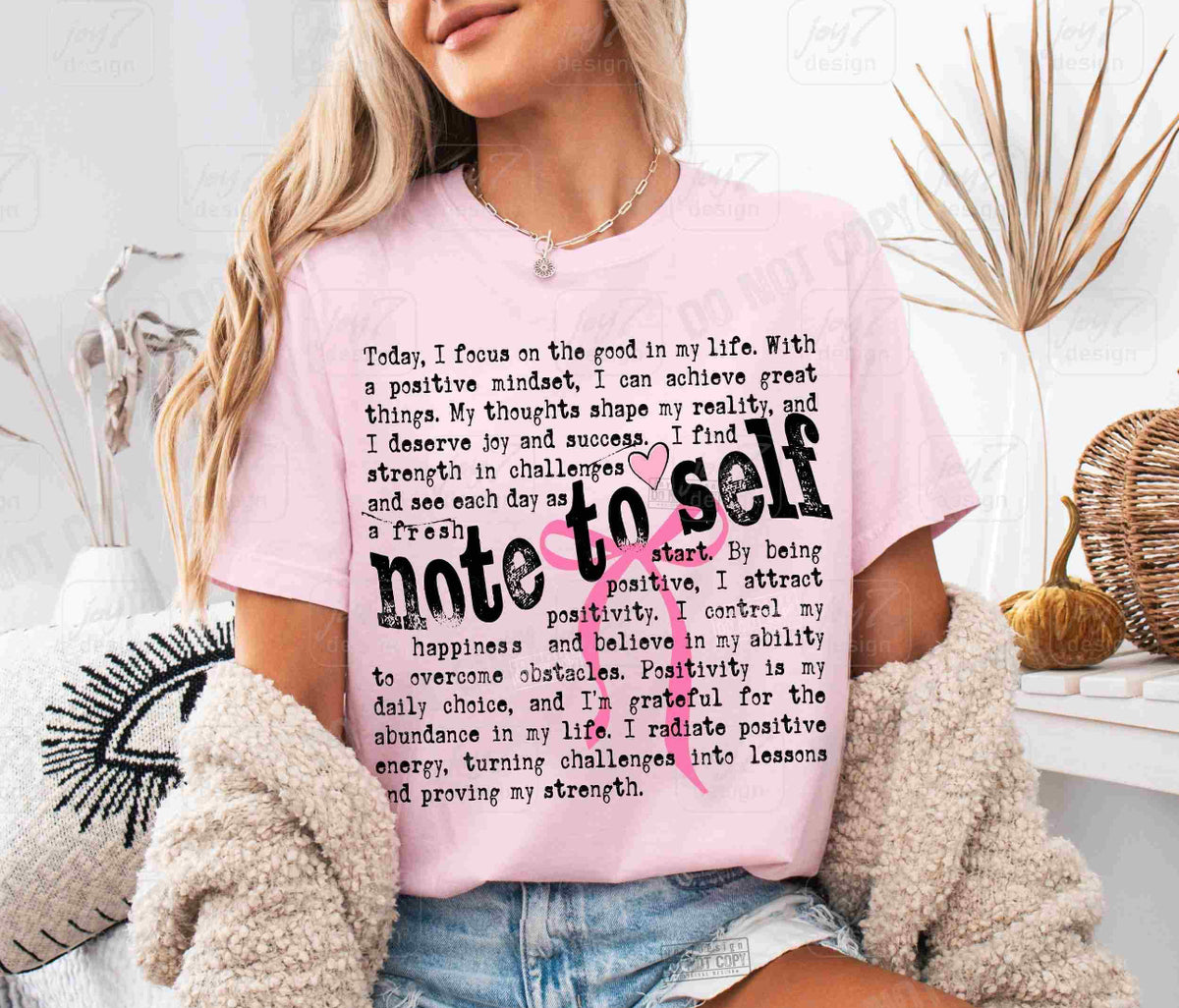 Note To Self || Pink Bow || Tee