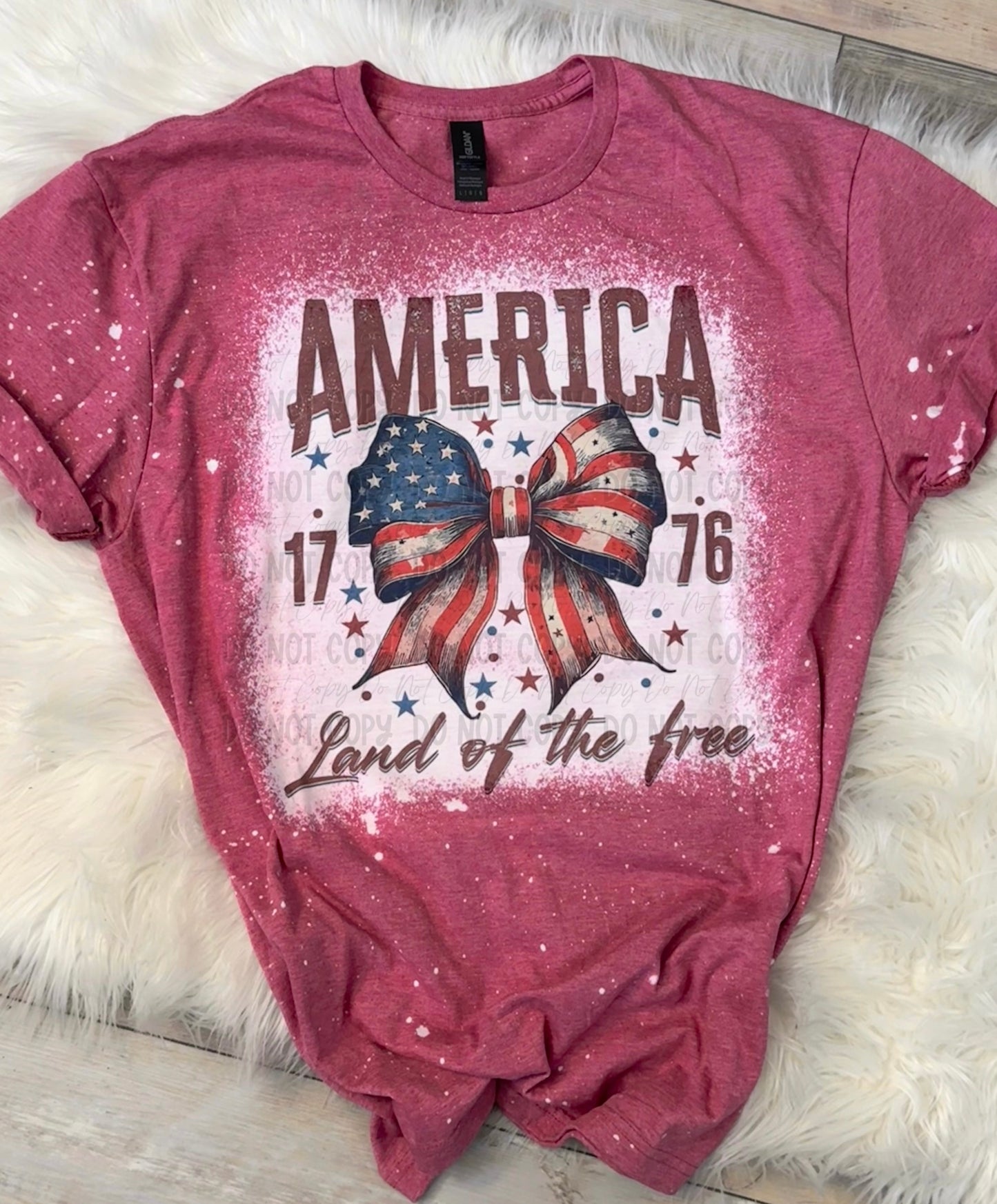America - Land Of The Free Bleached Tee
