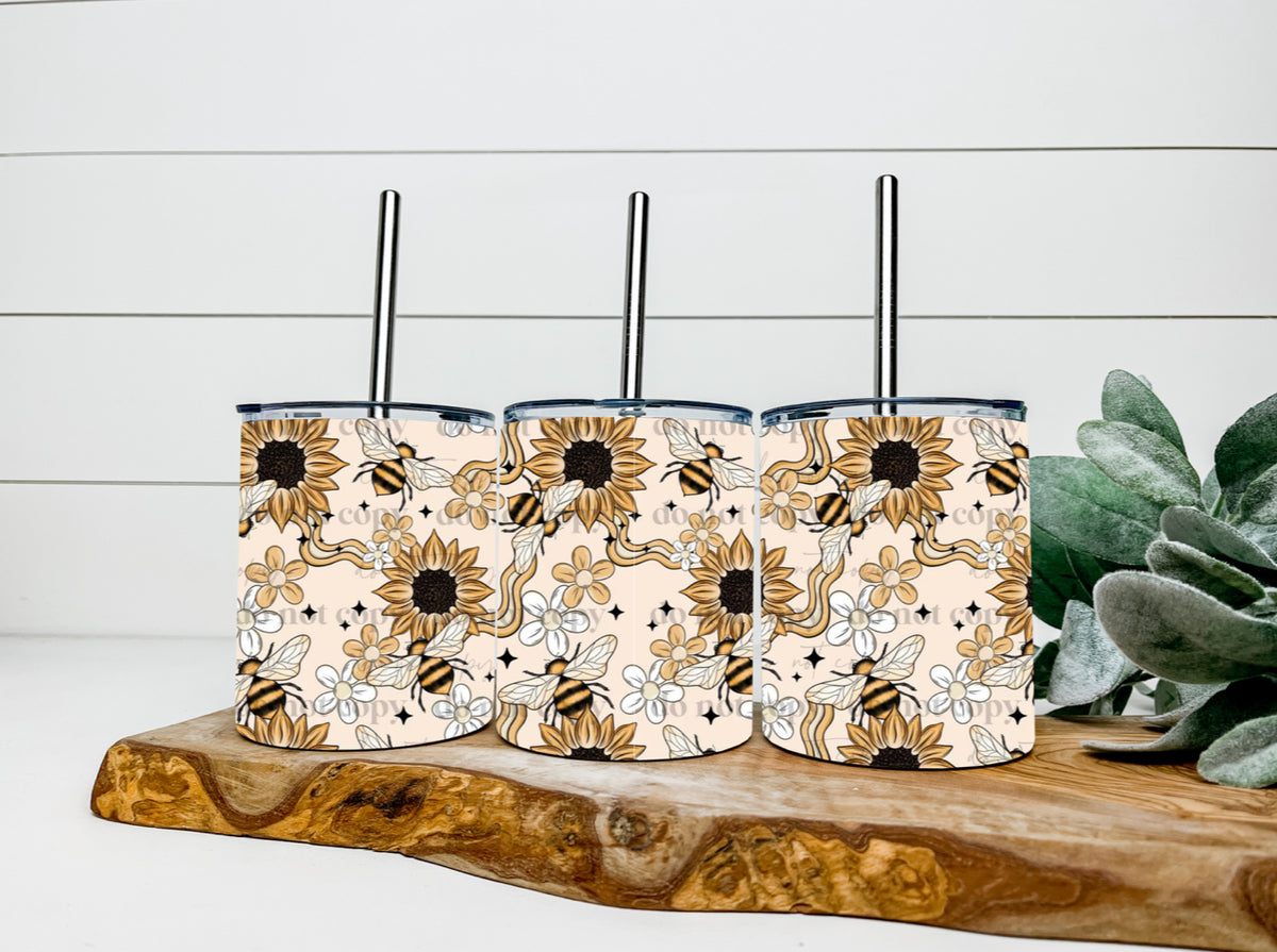 Sunflower Bee - 12oz Low Ball Tumbler