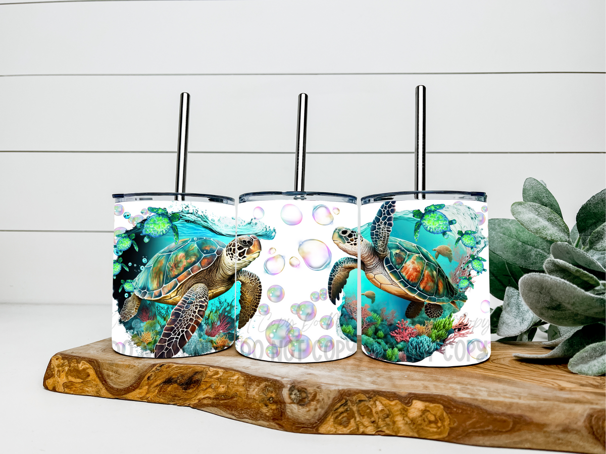 Turtles & Bubbles - 12oz Low Ball Tumbler