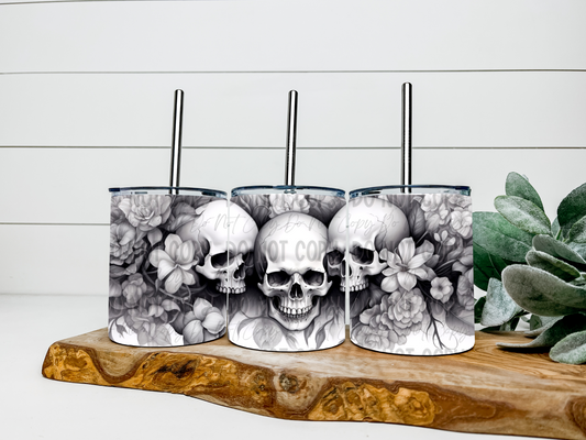 Floral Skellies - 12oz Low Ball Tumbler