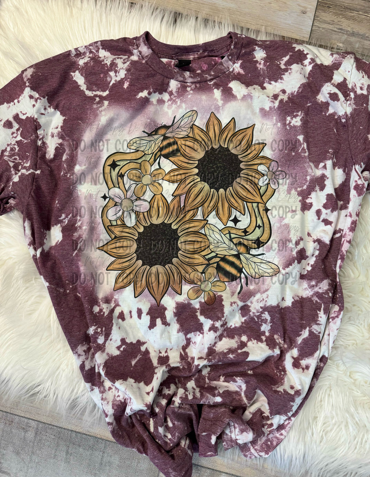 Sunflower Bee Bleached Tee