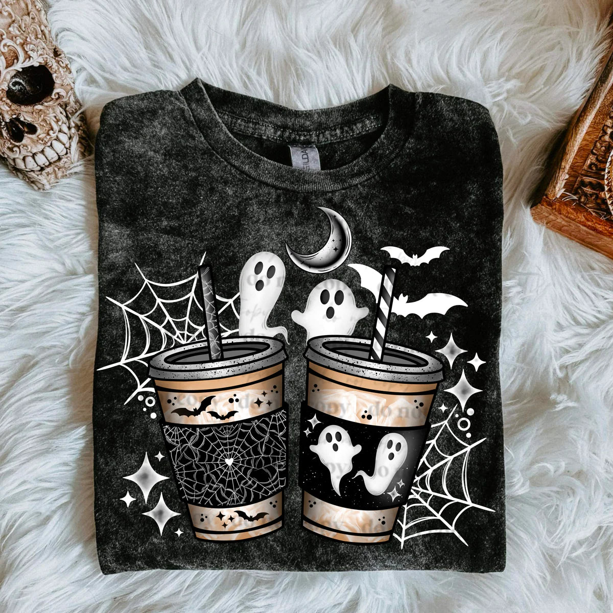 Spooky Coffee - White Design - Tee