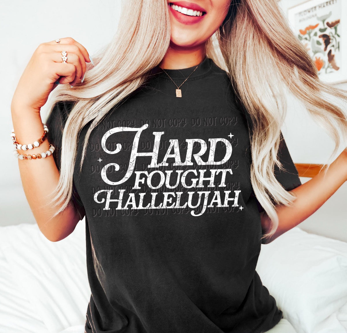 Hard Fought Hallelujah || White Design || Tee