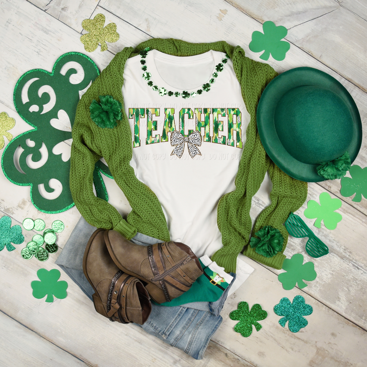 Teacher St. Patrick’s Coquette Bow || Tee
