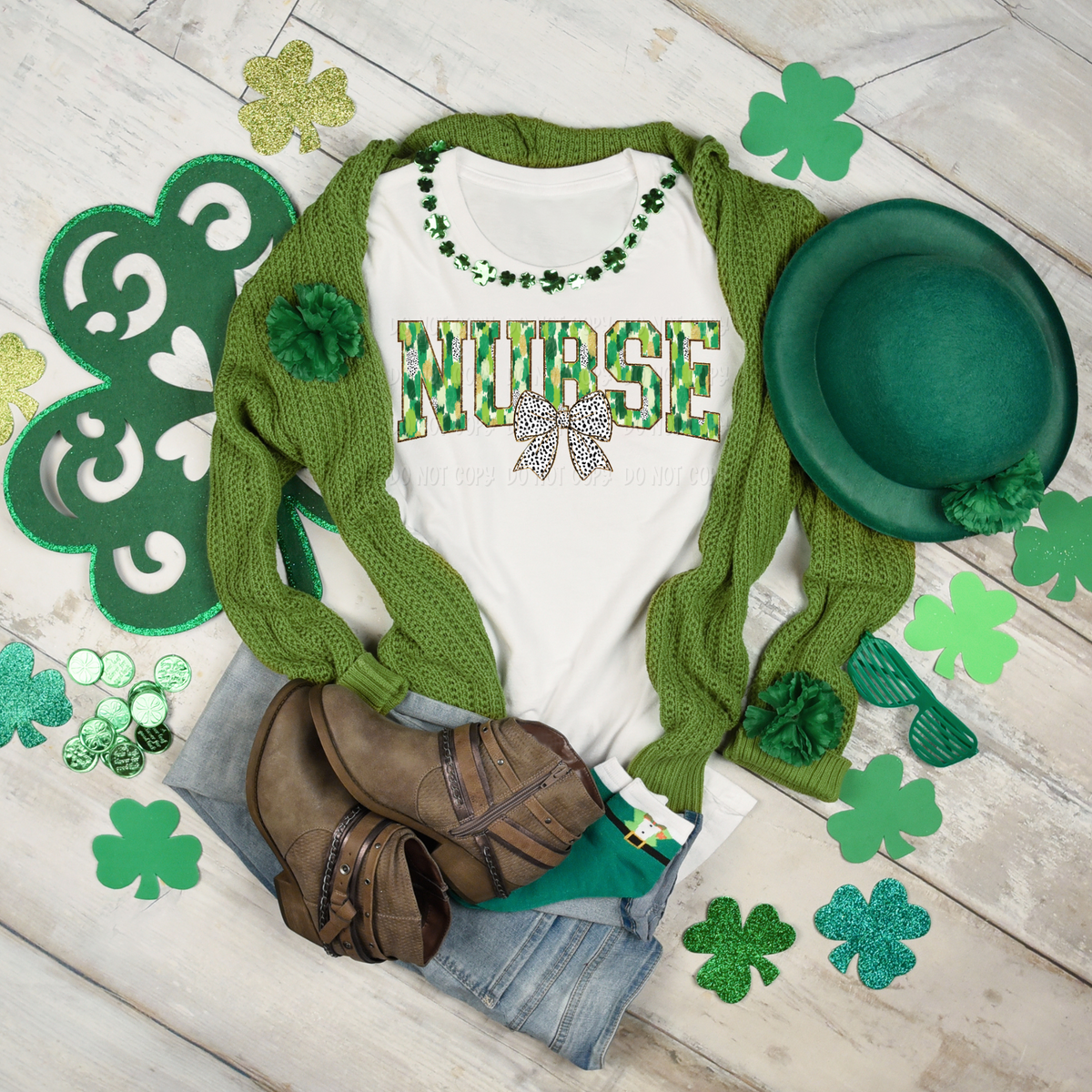 Nurse St. Patrick’s Coquette Bow || Tee
