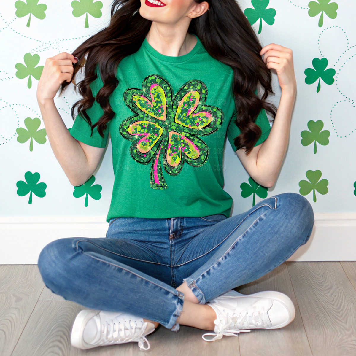 Pink & Green Shamrock || Tee