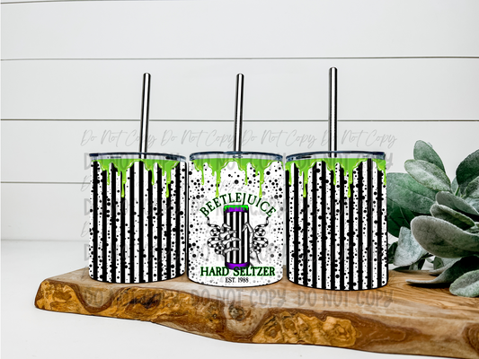 Beetlejuice Hard Seltzer With Black Splatter - 12oz Low Ball Tumbler