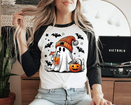 Coffee Ghostie With Bats- Tee