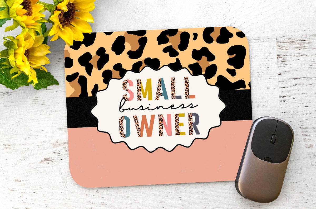 Small Business Owner Cheetah - Pink Mouse Pad