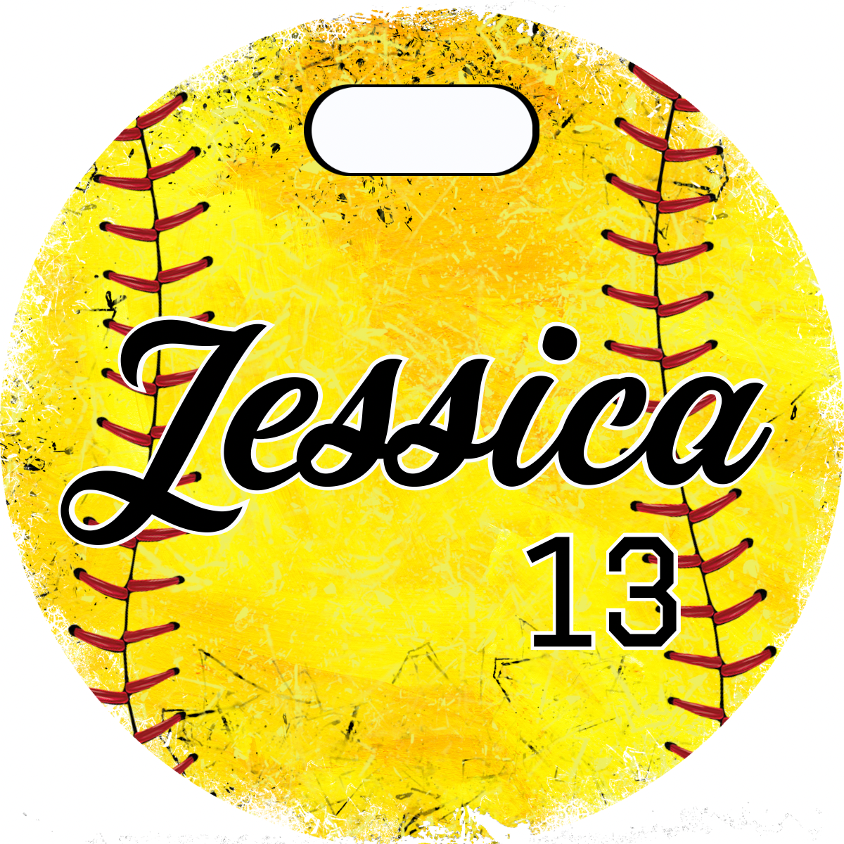 Softball Grunge Bag Tag - Customizable