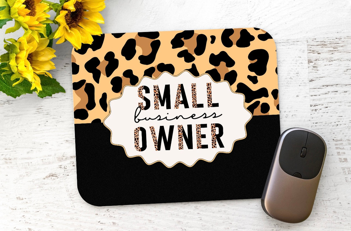 Small Business Owner Cheetah - Black Mouse Pad