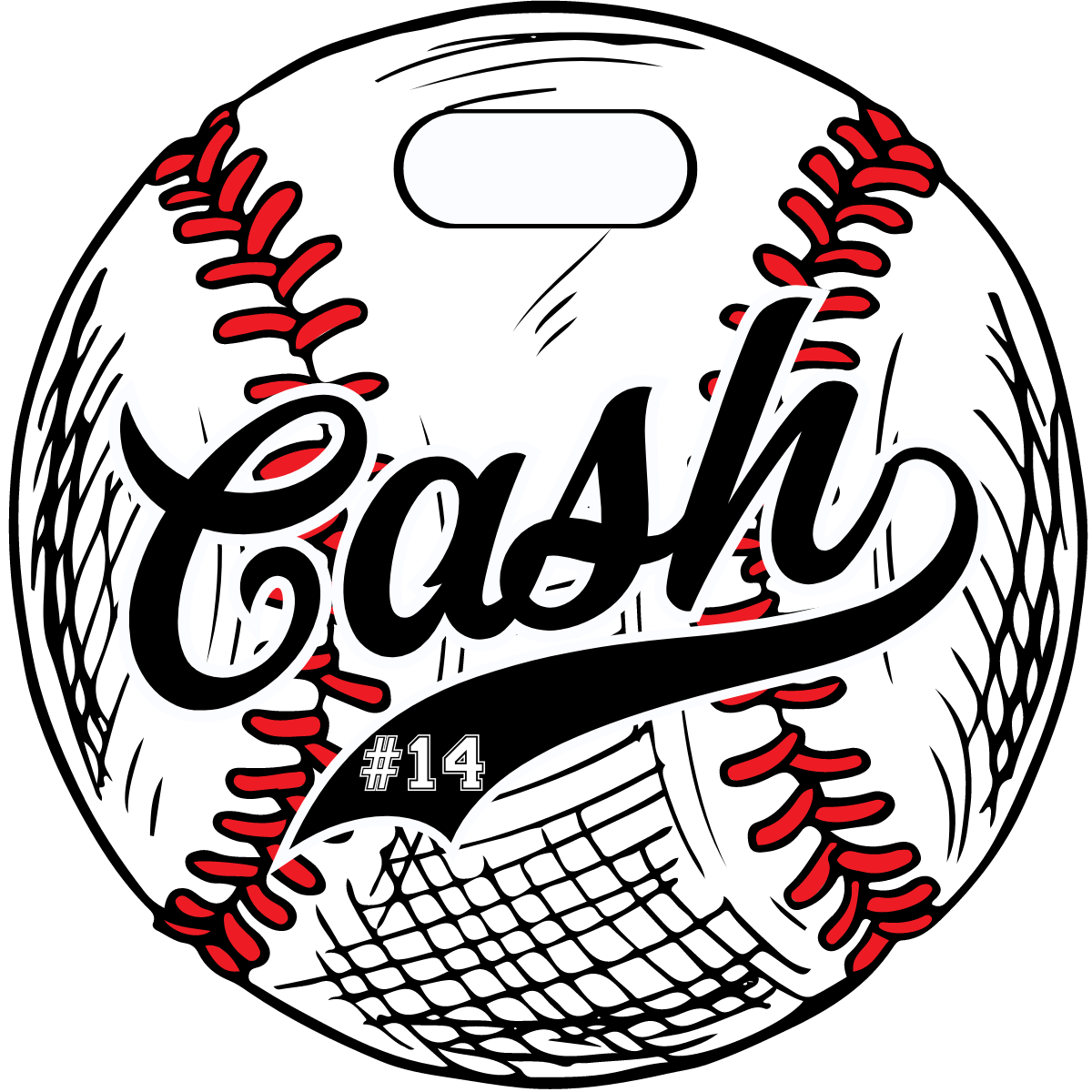 Baseball Grunge Bag Tag - Customizable