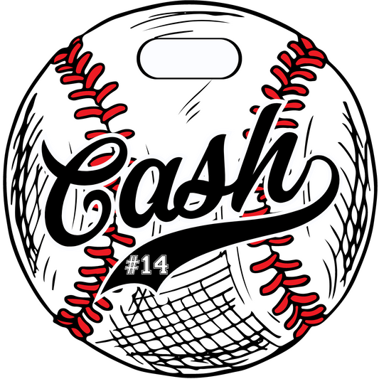 Baseball Grunge Bag Tag - Customizable